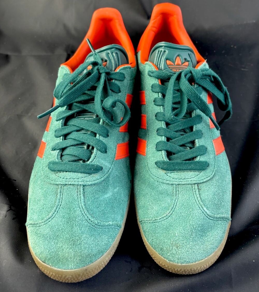 Adidas Gazelle Collegiate Green Red Sneaker Gum Sole Size 8 Men/ 9.5 Women